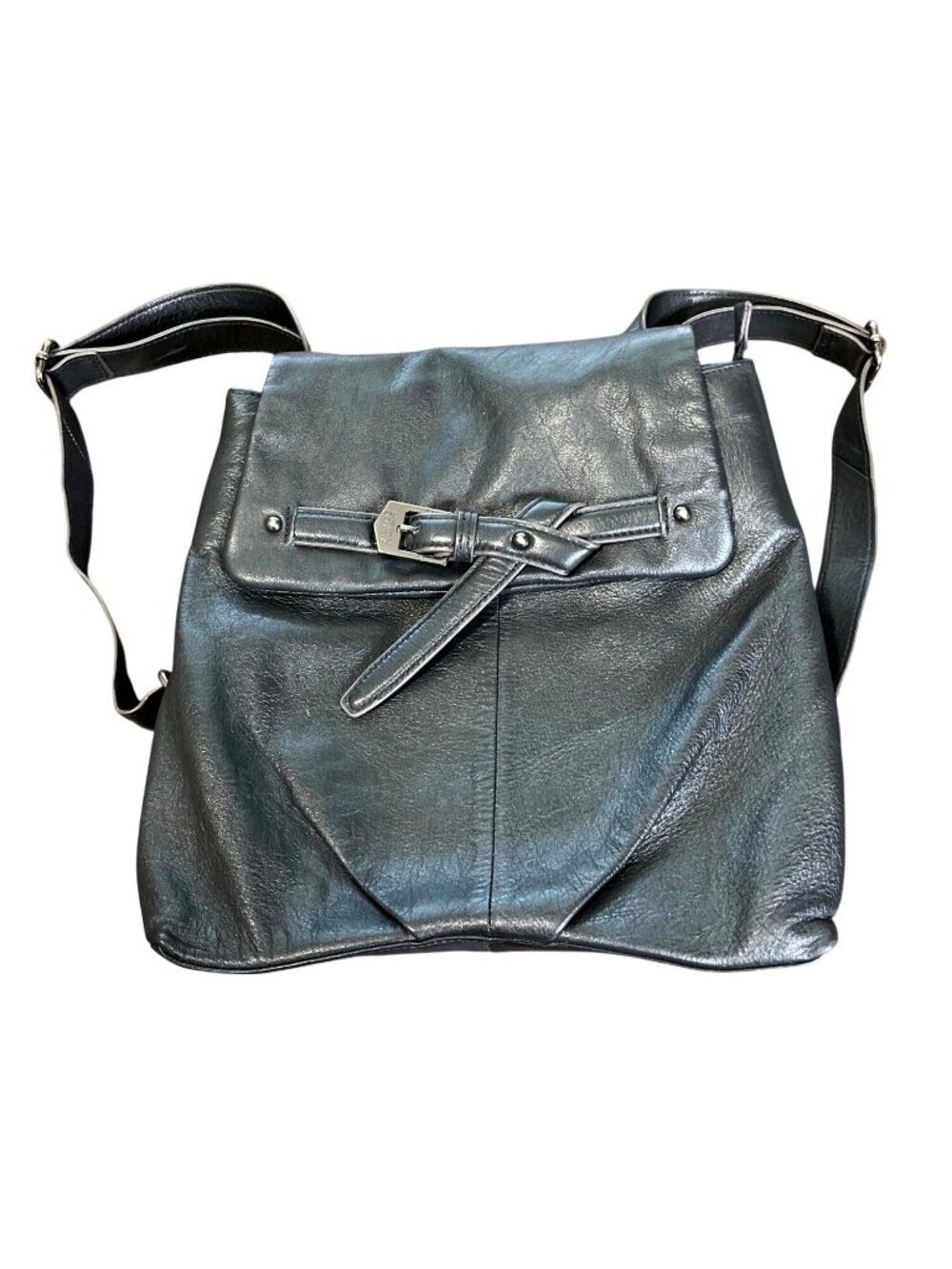 Aimee Kestenberg Black Leather Backpack Convertible Shoulder Bag
